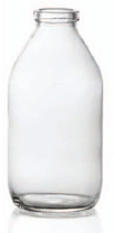 250 ml infuusflacon, helder, type 2 geblazen glas