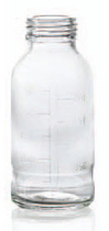 250 ml plasmafles, helder, type 2 geblazen glas